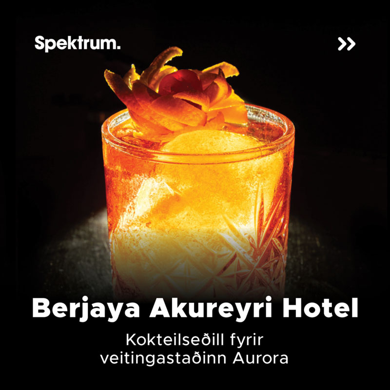 Spektrum - hönnunarstofa auglýsingastofa
Beryaya Akureyri Hotel - Kokteilseðill fyrir veitingastaðinn Aurora